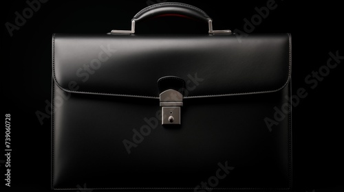 Black leather briefcase, professionalism and style.
