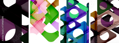 Abstract background set featuring captivating triangles. Harmonious blend of geometry and style, these designs bring modern flair