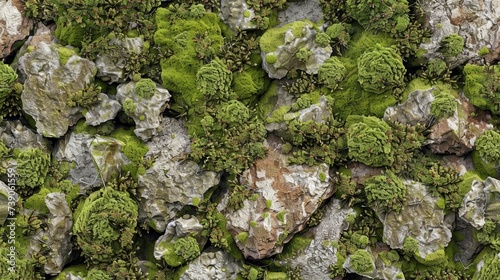 Nature Tapestry Seamless Moss-Jagged Texture in Mosaic Form