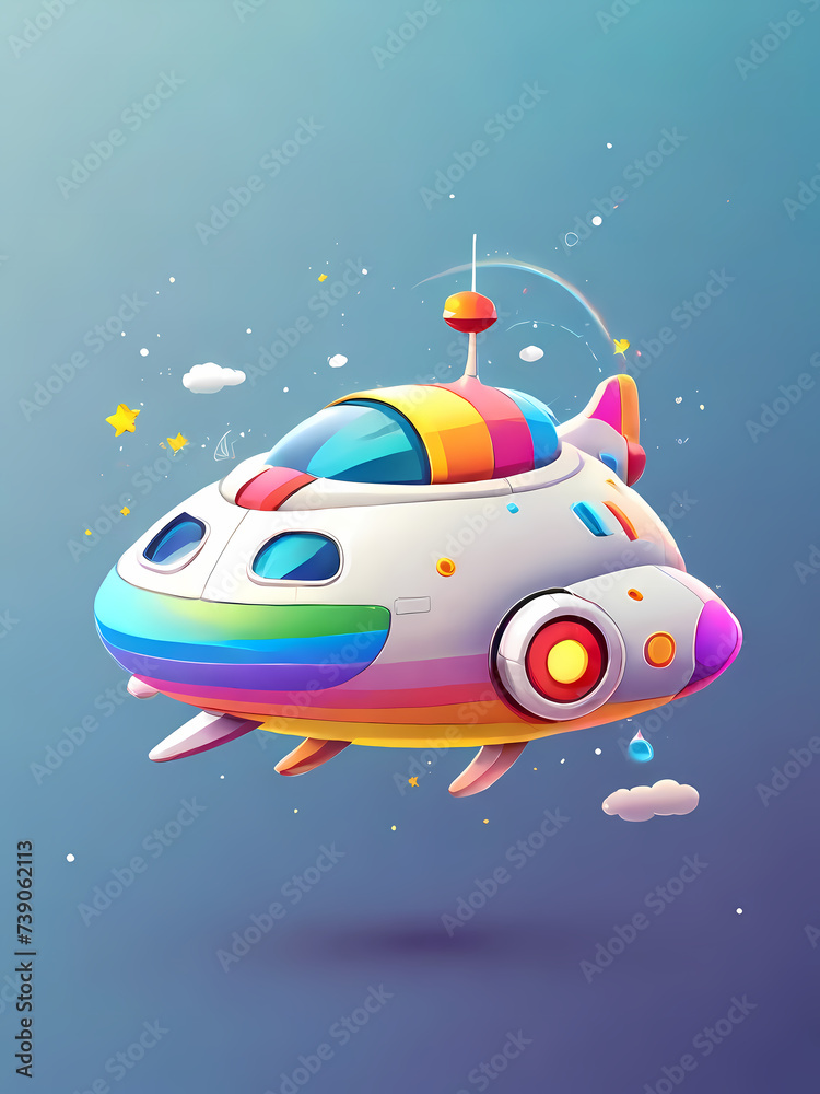 Beautiful, colorful spaceship, type 14