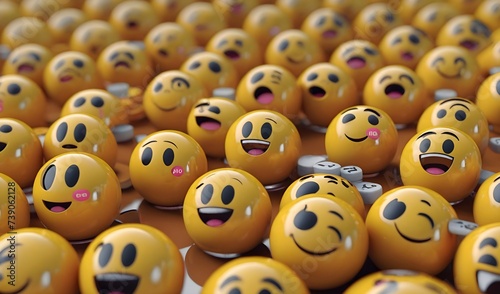 Yellow Balls with smiley faces