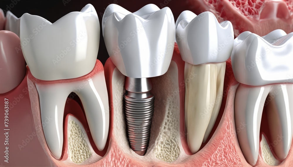 Precision dental implantation in progress Precision dental implantation in progress