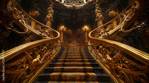 Ascend the golden staircase to opulence and success. Each step embodies a stride toward brilliance and accomplishment. Elevate your journey with the gleaming allure of the golden staircase.