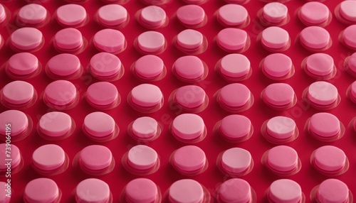  A close-up of a vibrant pink candy-coated surface