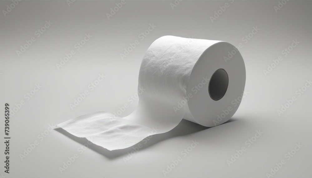  Pure and pristine, a roll of white toilet paper