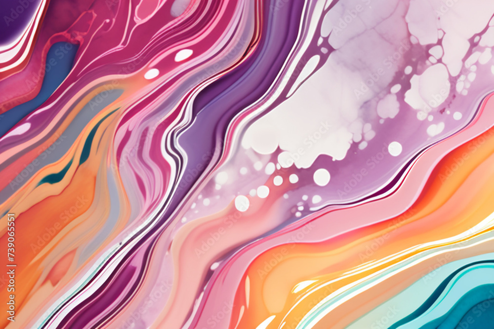 Closeup of abstract watercolor paint background texture with liquid fluid marbled paper texture banner texture. Generative AI (생성형 AI) Closeup of abstract watercolor paint background texture with liquid fluid marbled paper texture banner texture. Generative AI (생성형 AI)