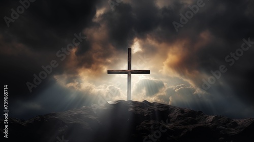 Image of a cross rising against the sky.