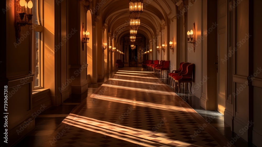 Image of a hallway bathed in soft light.