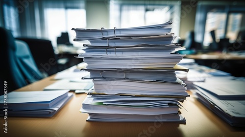 Image of a large stack of paperwork secured with binder clips.