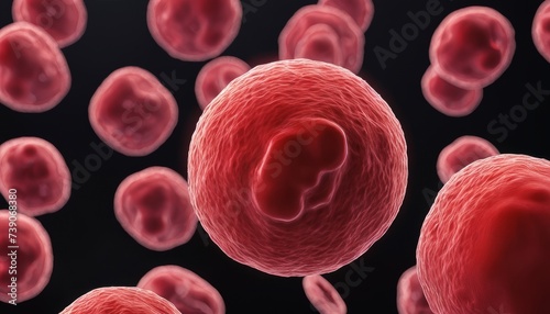  Microscopic view of red blood cells in motion