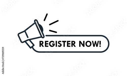 Register now logo template illustration