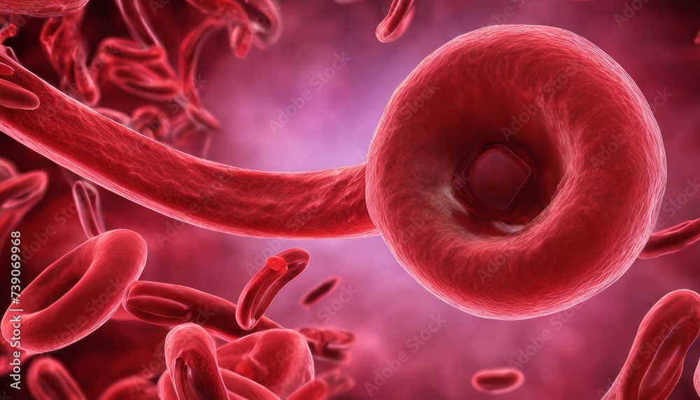 Microscopic view of red blood cells in motion Stock Photo | Adobe Stock