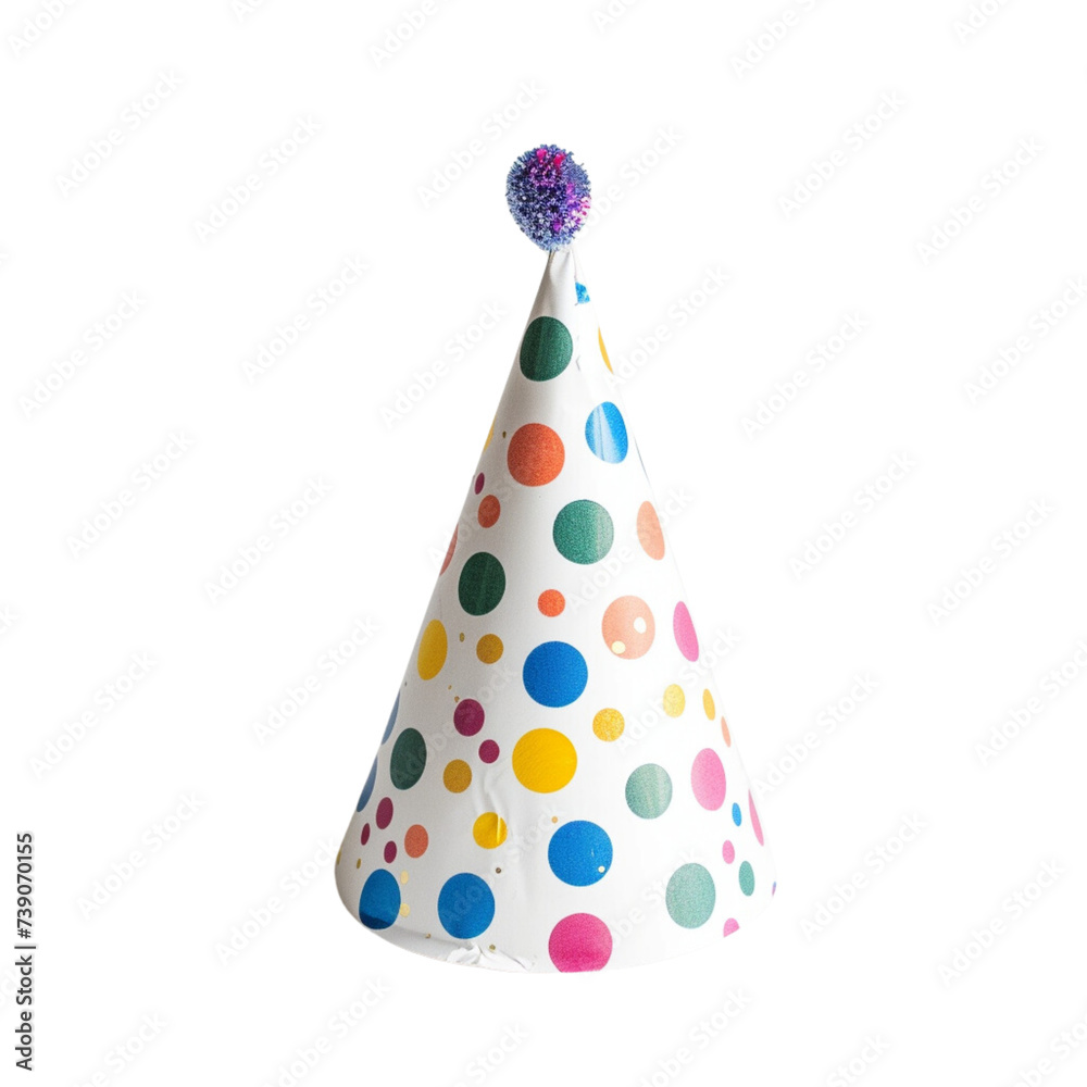 Birthday Party Hat - Transparent Cutout, Festive Elegance, Isolated Fun, Adding Whimsy to Celebrations i