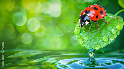 ladybug on green leaf © Shahista