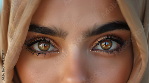 Eyes veiled in elegance, peeking through the hijab, tell a story of mystery and grace. Each gaze holds a universe of emotions, a silent poetry adorned with the beauty of modesty.