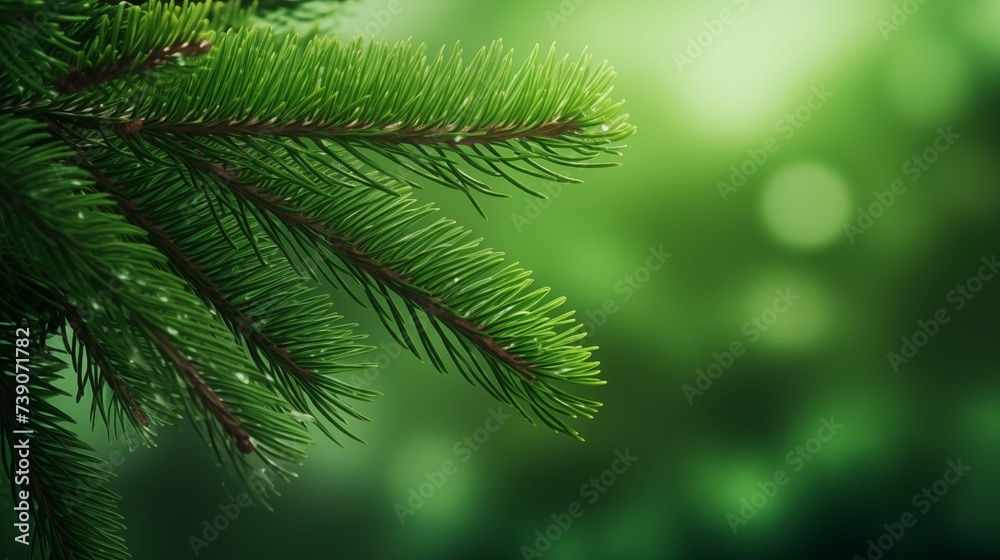 Image of green fir branches. Image of green fir branches.