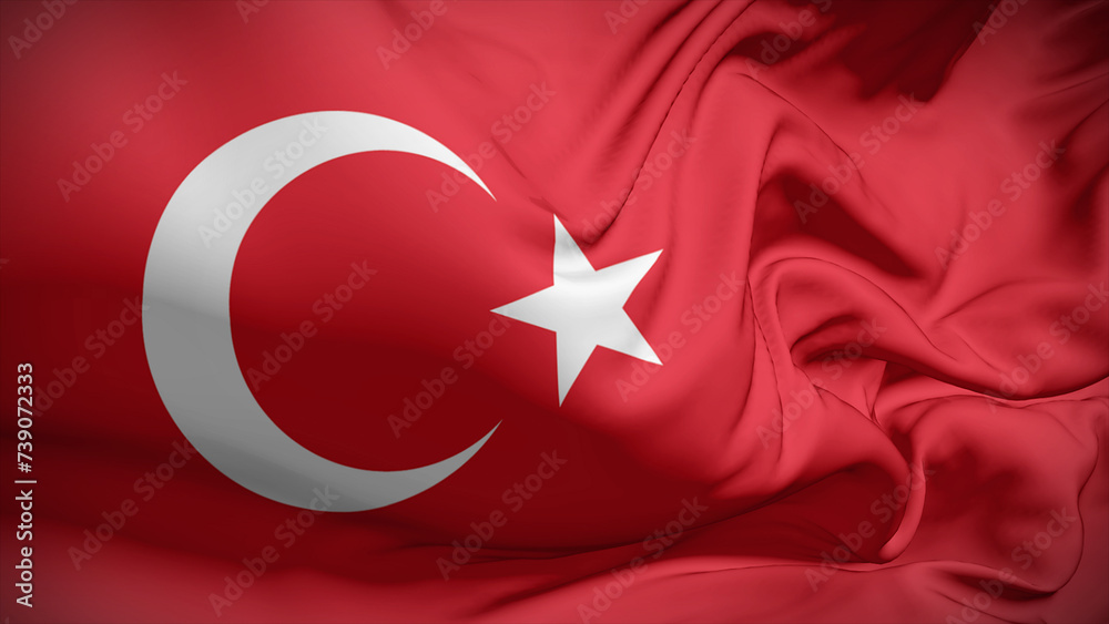 Obraz premium Close-up view of Turkey National flag.