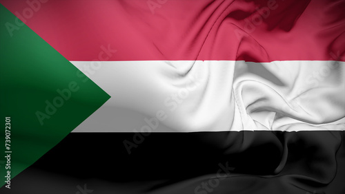 Close-up view of Sudan National flag.