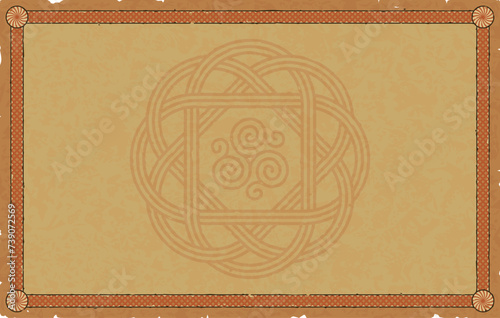 Large Parchment with Viking Frame and Celtic Motif
