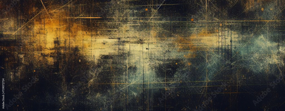 Fototapeta premium Abstract golden background. Wall art, wallpaper, oil painting, artistic background. grunge texture. Abstract art painting. Posters, covers, prints. Abstract wall art. Digital interior art.