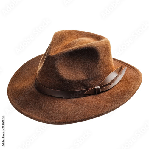Outback Chic: Brown Akubra Hat - Transparent Cutout, Adventurous Style, Isolated Elegance, Adding a Touch of Outdoor Sophistication