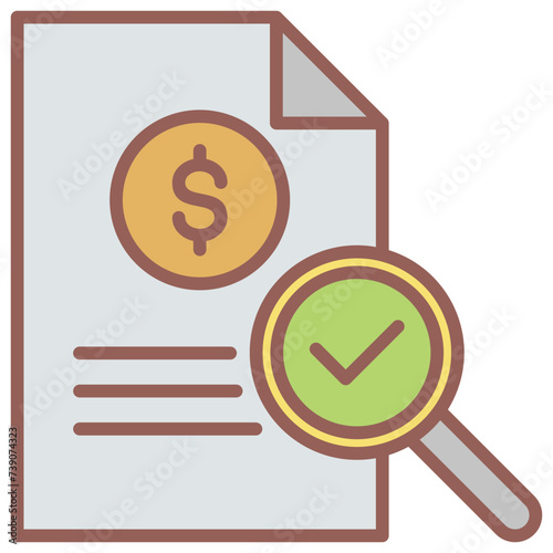 Audit Finances Outline Color Icon