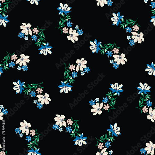seamless vector flower design pattern on background