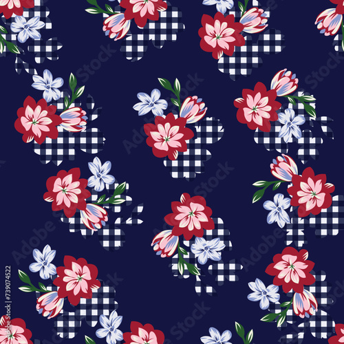 seamless vector flower design pattern on background