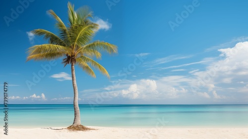 Image of palm tree on the beach.