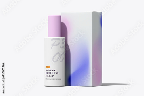 Skincare Cosmetic Bottle With Box 3d Rendering 