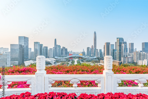 Scenery of the Central Axis Urban Skyline in Futian District, Shenzhen, Guangdong Province photo