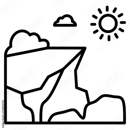 Cliff Icon Element For Design