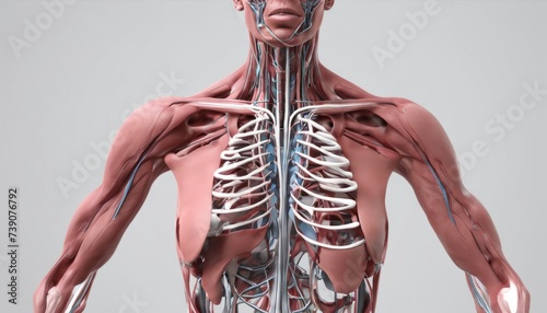  Anatomical precision - A detailed 3D rendering of the human torso
