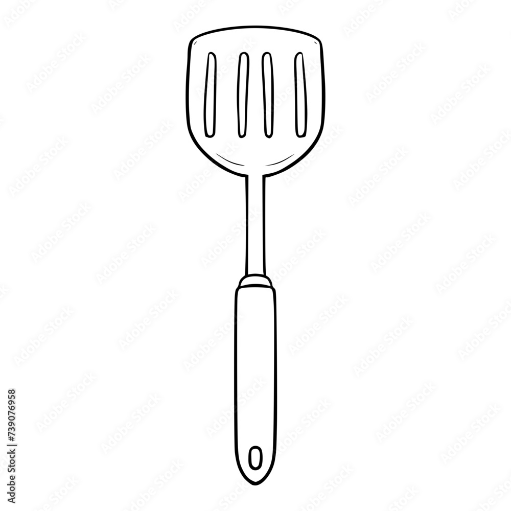 spatula illustration hand drawn outline isolated vector spatula illustration hand drawn outline isolated vector