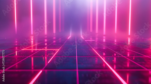 Neon Odyssey: A Journey Through Illuminated Corridors of Light and Geometry, Crafting a Realm Where Technology Meets Imagination