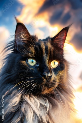 the cat photo  created with Generative AI technology.