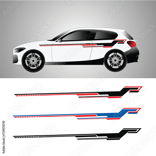 car body wrapping template sticker design vector
