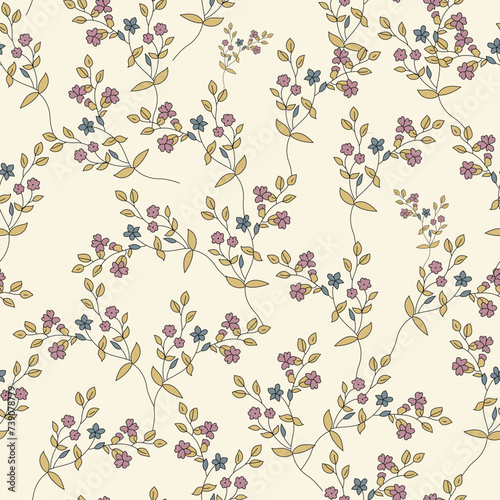 seamless vector flower design pattern on background