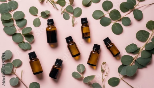  Essential oils and greenery, a blend of nature's essence