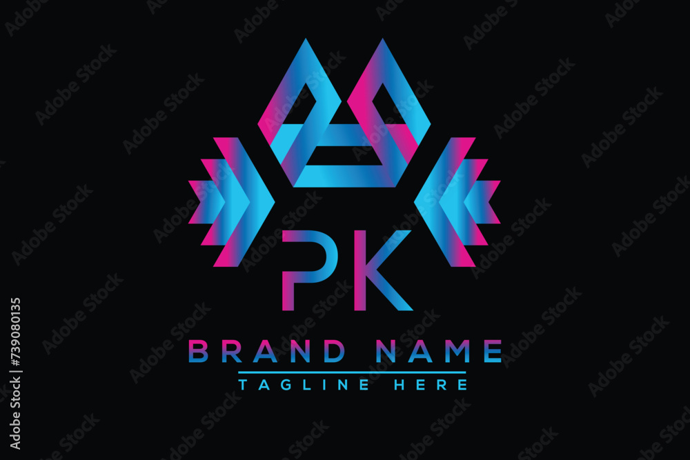PK letter logo design. Vector logo design for business. PK letter logo design. Vector logo design for business.