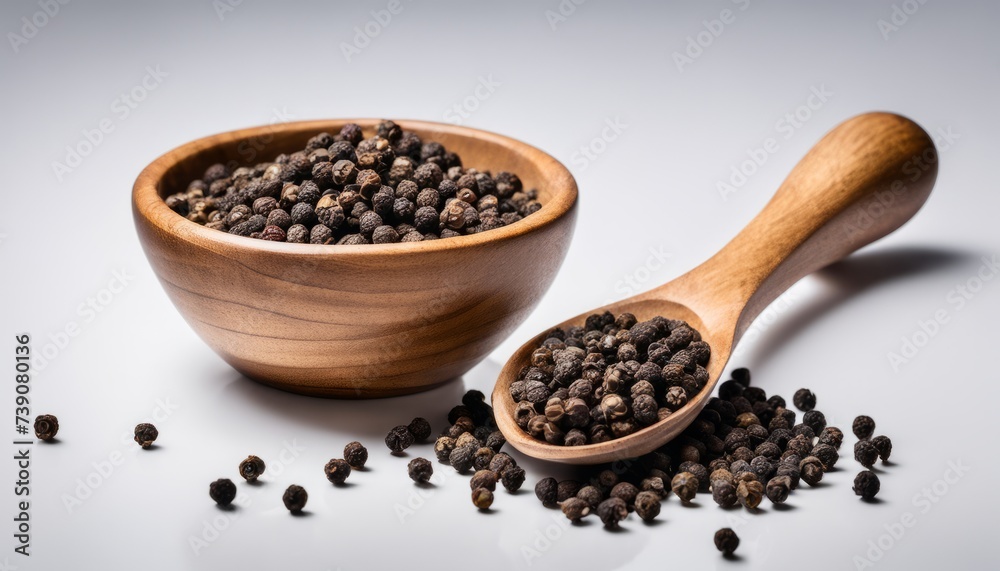 Aromatic spices in a wooden bowl, ready to enhance your culinary creations Aromatic spices in a wooden bowl, ready to enhance your culinary creations
