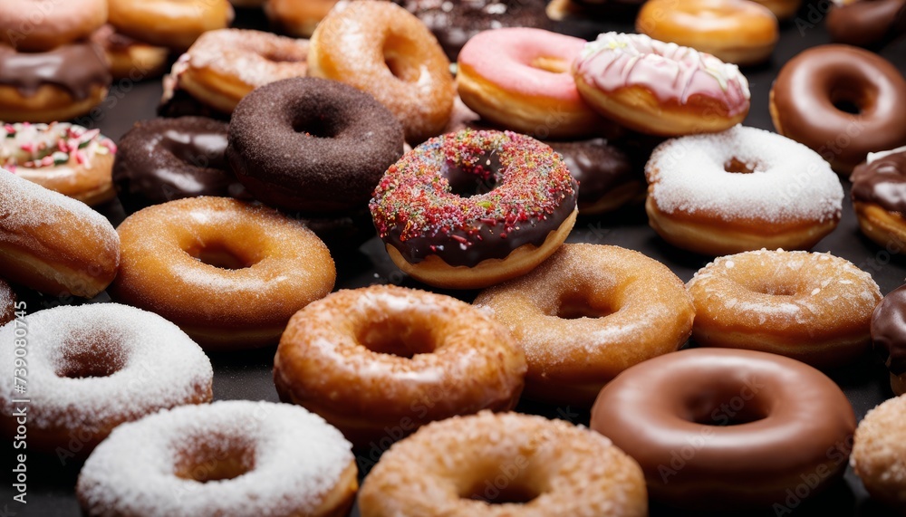  A delightful assortment of donuts, ready to be enjoyed!