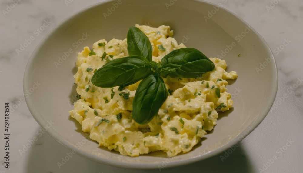 Deliciously creamy polenta with a touch of fresh basil Deliciously creamy polenta with a touch of fresh basil