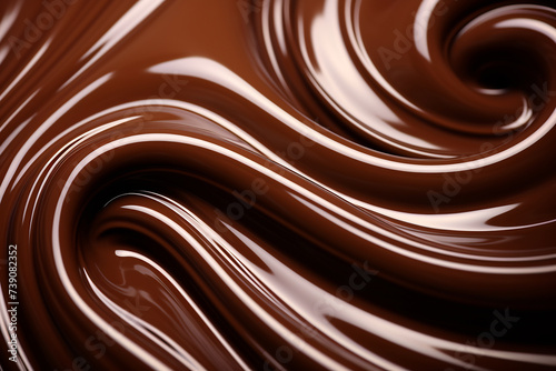 Luxurious Chocolate Wavy Swirl Background. Abstract Gourmet Background and Texture