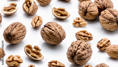  Nutty Delight - A close-up of walnuts in various stages of cracking