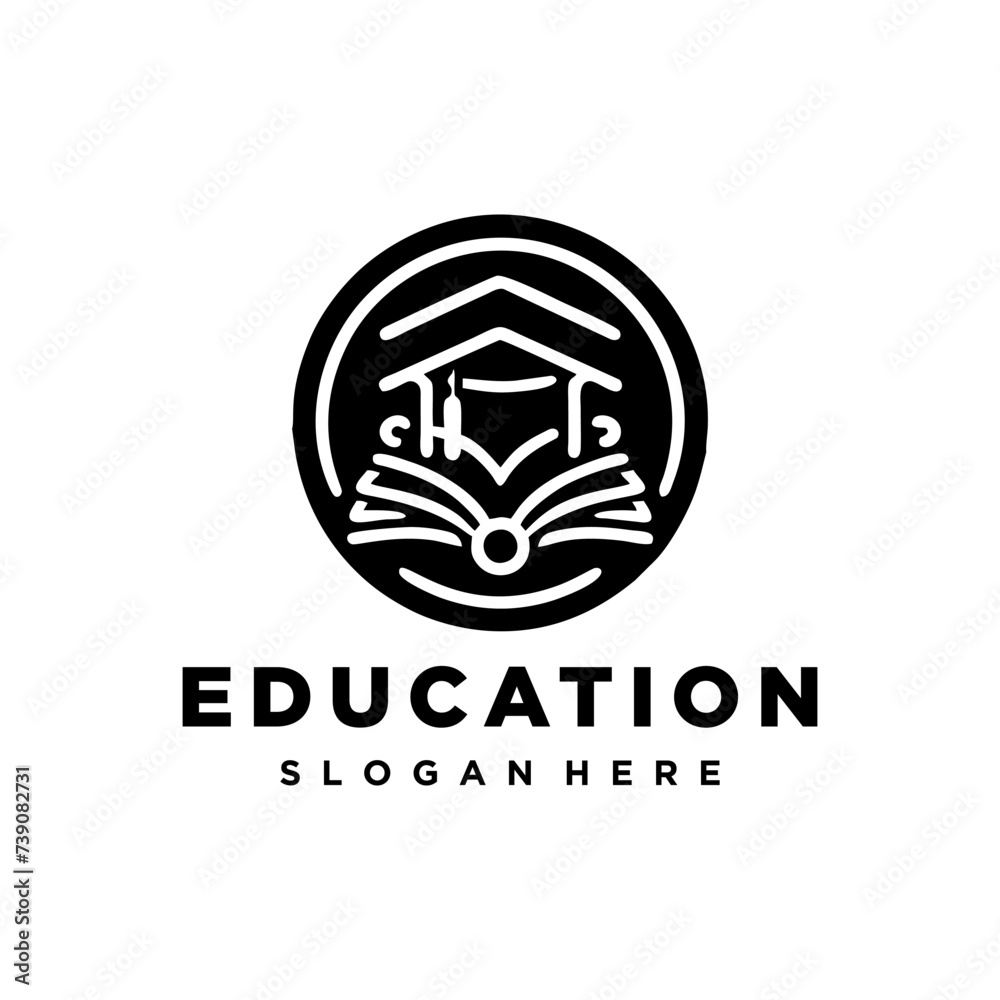 Student with book logo vector. Education logo template design concept.University and academy vector icons