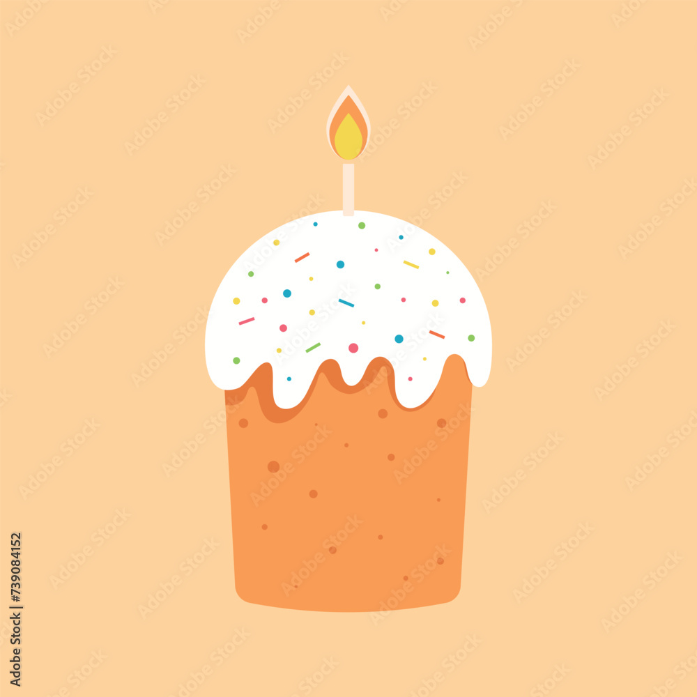 Easter cupcake. Design for Easter card. Easter cupcake. Design for Easter card.