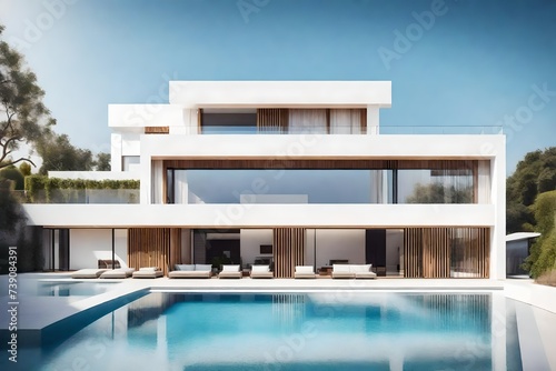 modern house with pool © Muhammd