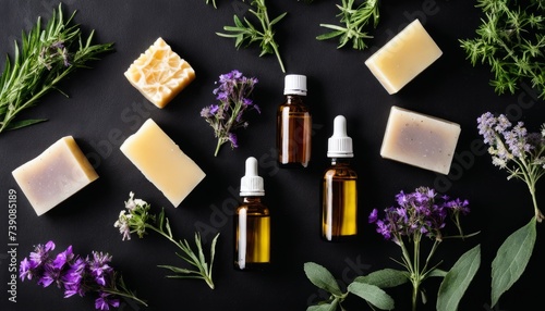  Essential oils and natural soap, a blend of health and beauty photo