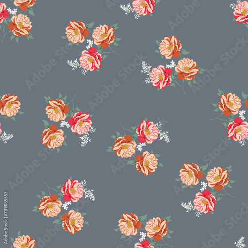 seamless vector flower design pattern on background